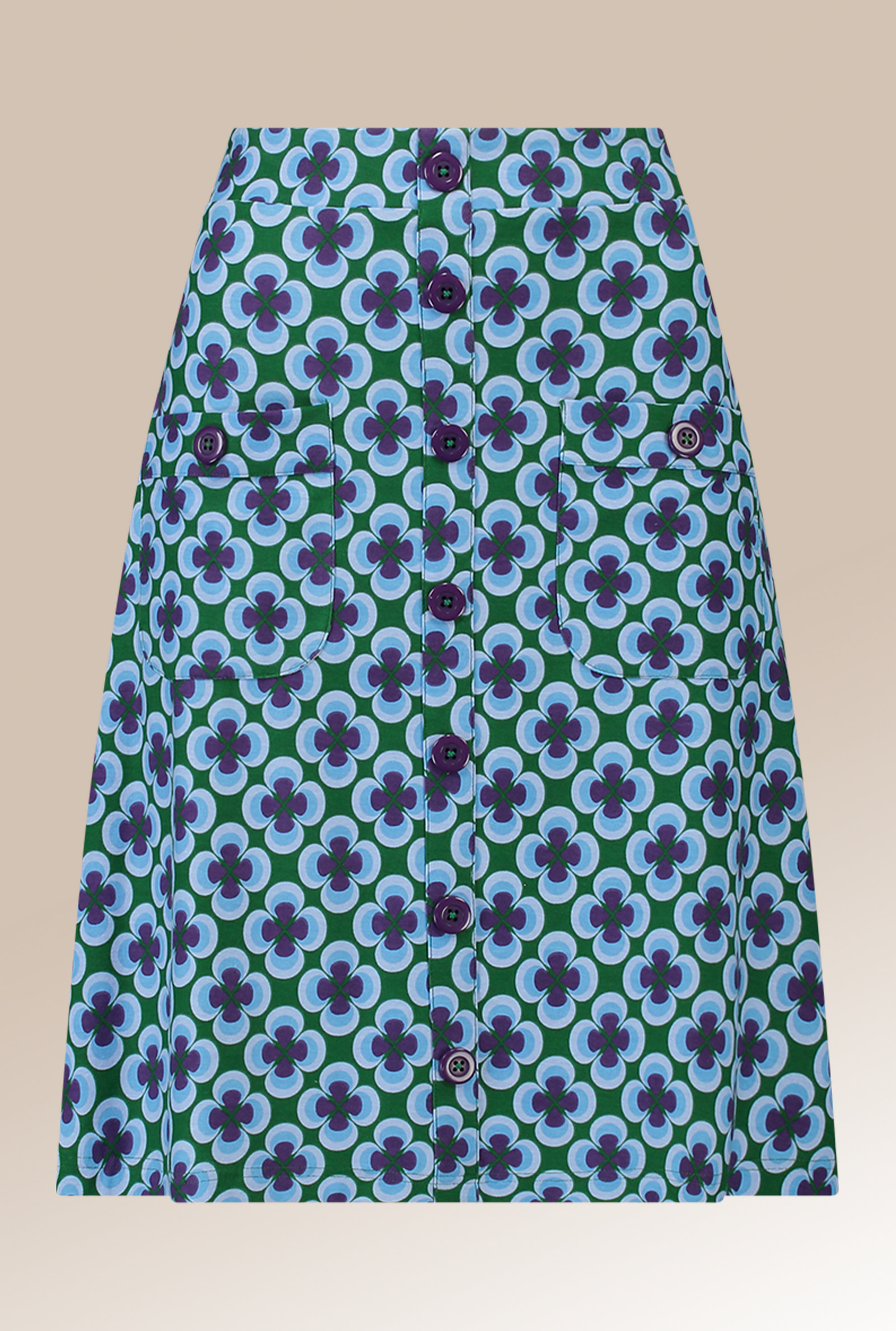 Button Skirt Clover Green