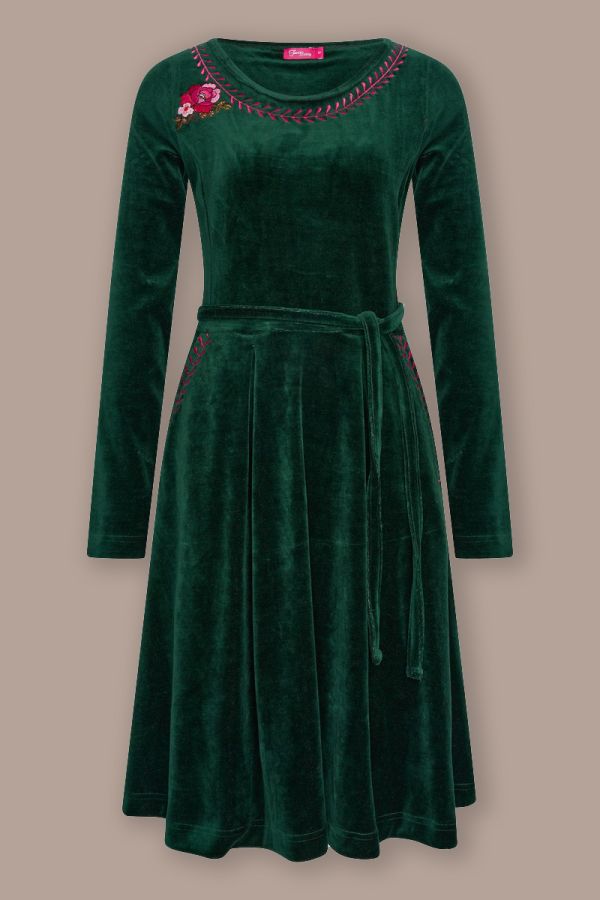 Dress Frenchy Velvet Green