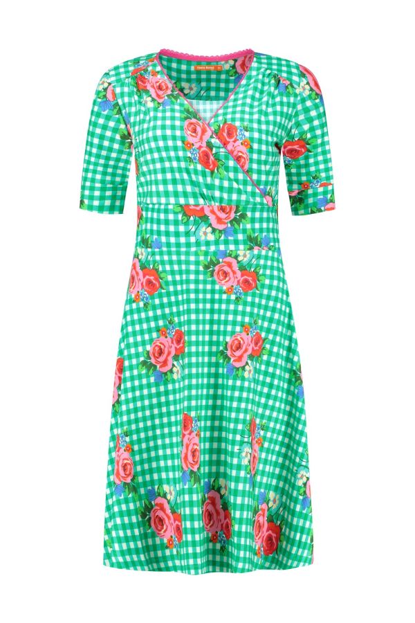 Dress Swirly Cottage Rose Green 