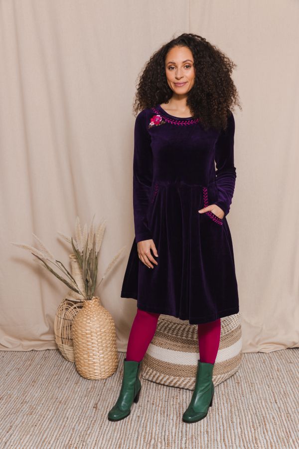 Dress Frenchy Velvet Purple