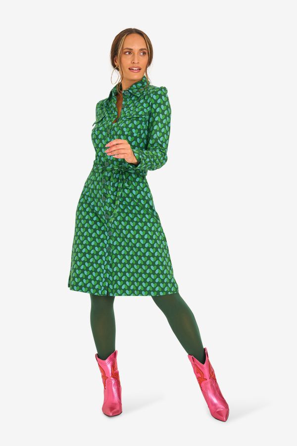 Dress Betsy Hearts Green