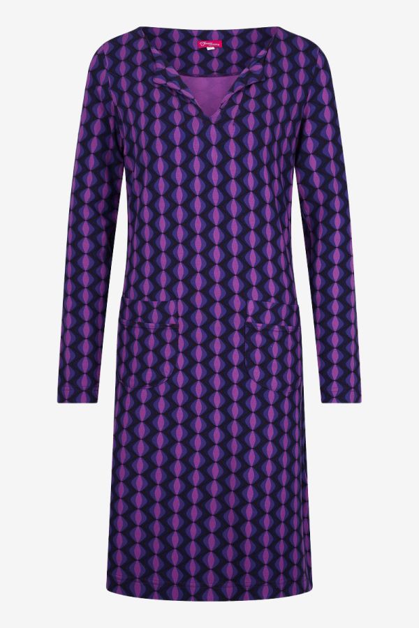 Tunic Dress Tilda Geo Mod Purple