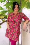 Tunic Kleid Burlap Roses